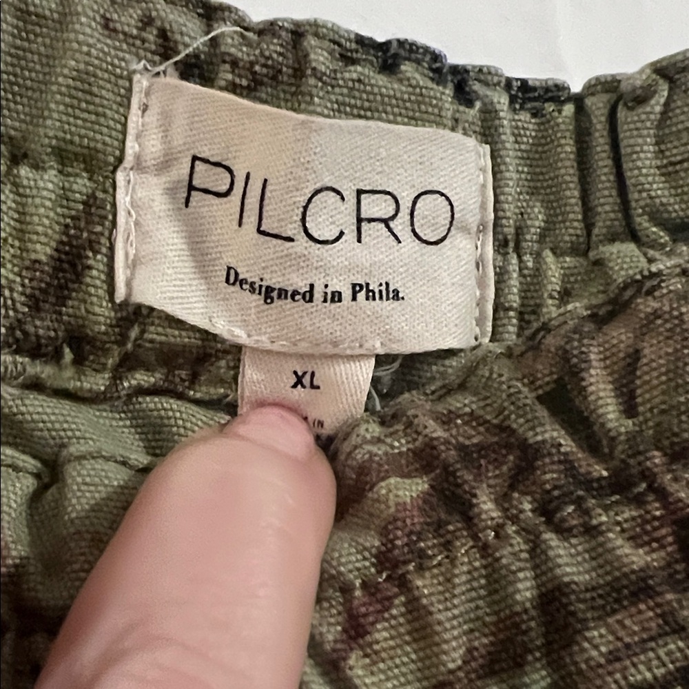 Anthropologie Pilcro Olive Camouflage Trousers XL